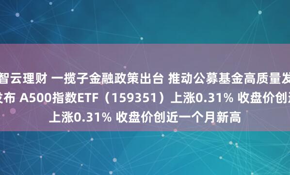 智云理财 一揽子金融政策出台 推动公募基金高质量发展行动方案发布 A500指数ETF（159351）上涨0.31% 收盘价创近一个月新高