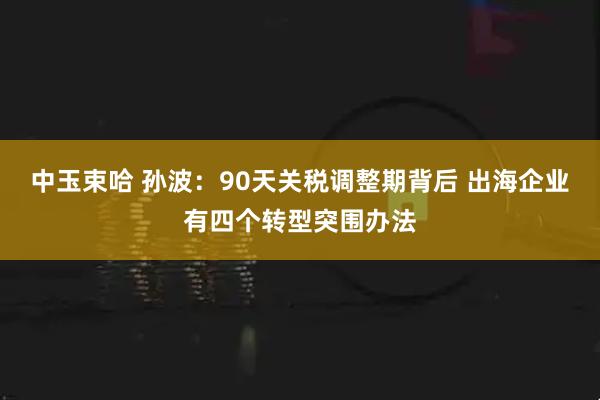 中玉束哈 孙波：90天关税调整期背后 出海企业有四个转型突围办法